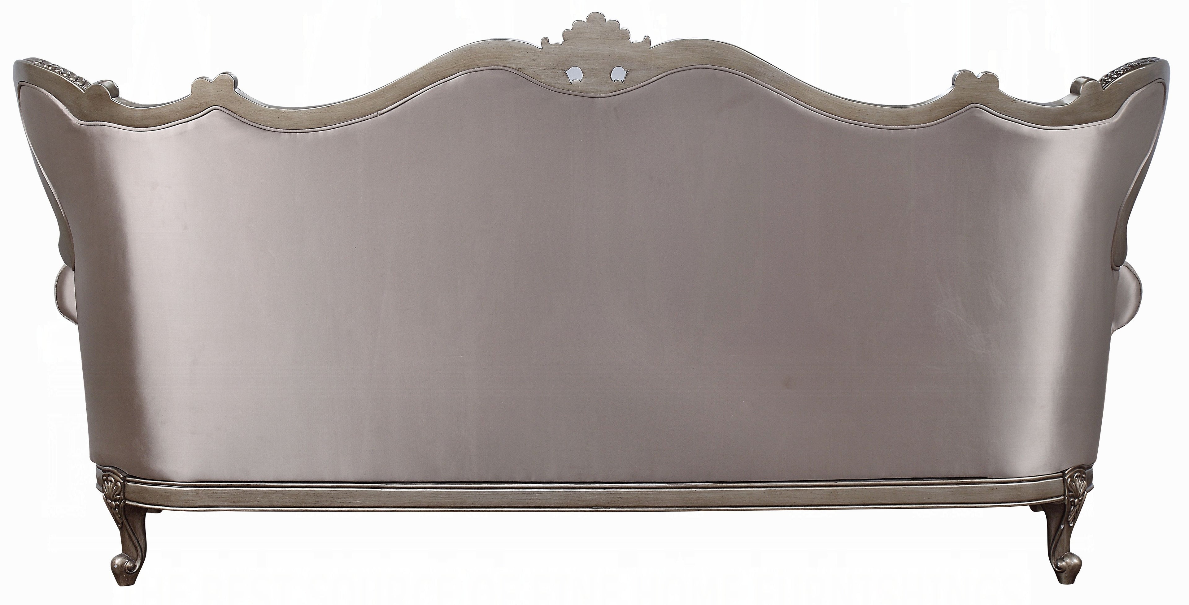 Acme 54865-66 2 pc Astoria grand welton jayceon champagne finish wood fabric sofa and love seat set