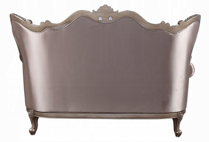 Acme 54865-66 2 pc Astoria grand welton jayceon champagne finish wood fabric sofa and love seat set