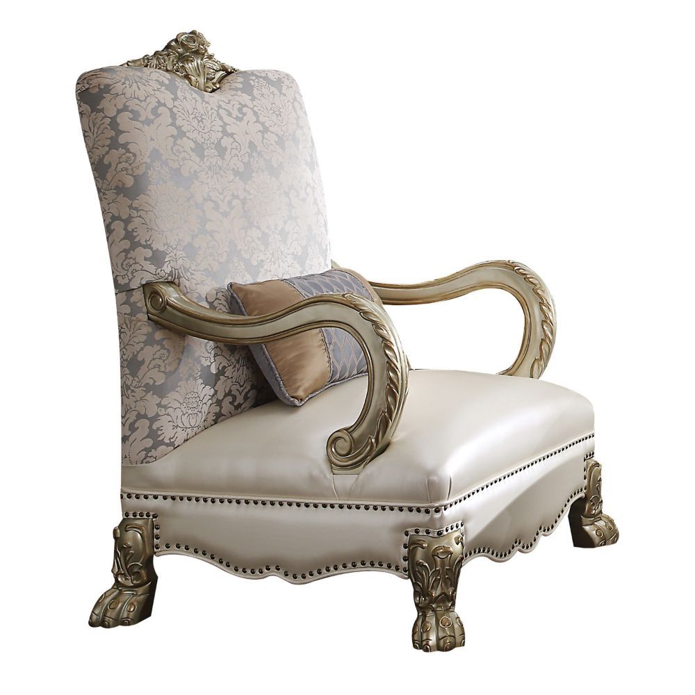 Acme 54877 Astoria Grand makenzie dresden II gold patina finish wood carved accents oversized accent chair