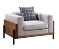 Acme 54892 Gracie oaks Pelton fabric upholstered full foam seating walnut finish mid century modern design chair