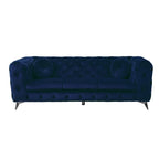 Acme 54900-01 2 pc Everly quinn vintage atronia blue tufted fabric low back sofa and love seat set