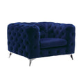 Acme 54902 Everly quinn vintage atronia blue tufted fabric low back accent chair