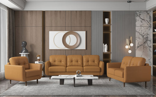 Acme 54955-56 2 pc set Corrigan studio chisholm radwan Mi Place modern camel top grain leather sofa and love seat set