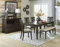 Homelegance 5496-78 6 pc Darby home co Makah dark brown finish wood dining table set with bench