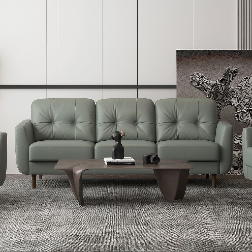 Acme 54960 Corrigan studio chisholm radwan Mi Place modern pesto green top grain leather sofa