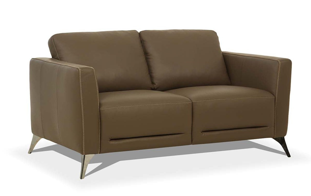 Acme 55001 Orren ellis akinruntan malaga Mi Place modern taupe top grain leather love seat