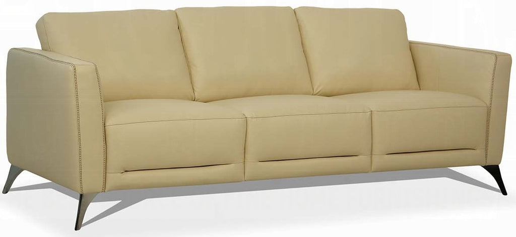 Acme 55005-06 2 pc Orren ellis akinruntan malaga Mi Place modern cream top grain leather sofa and love seat