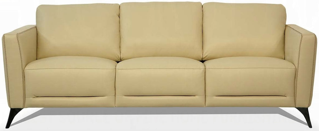 Acme 55005-06 2 pc Orren ellis akinruntan malaga Mi Place modern cream top grain leather sofa and love seat