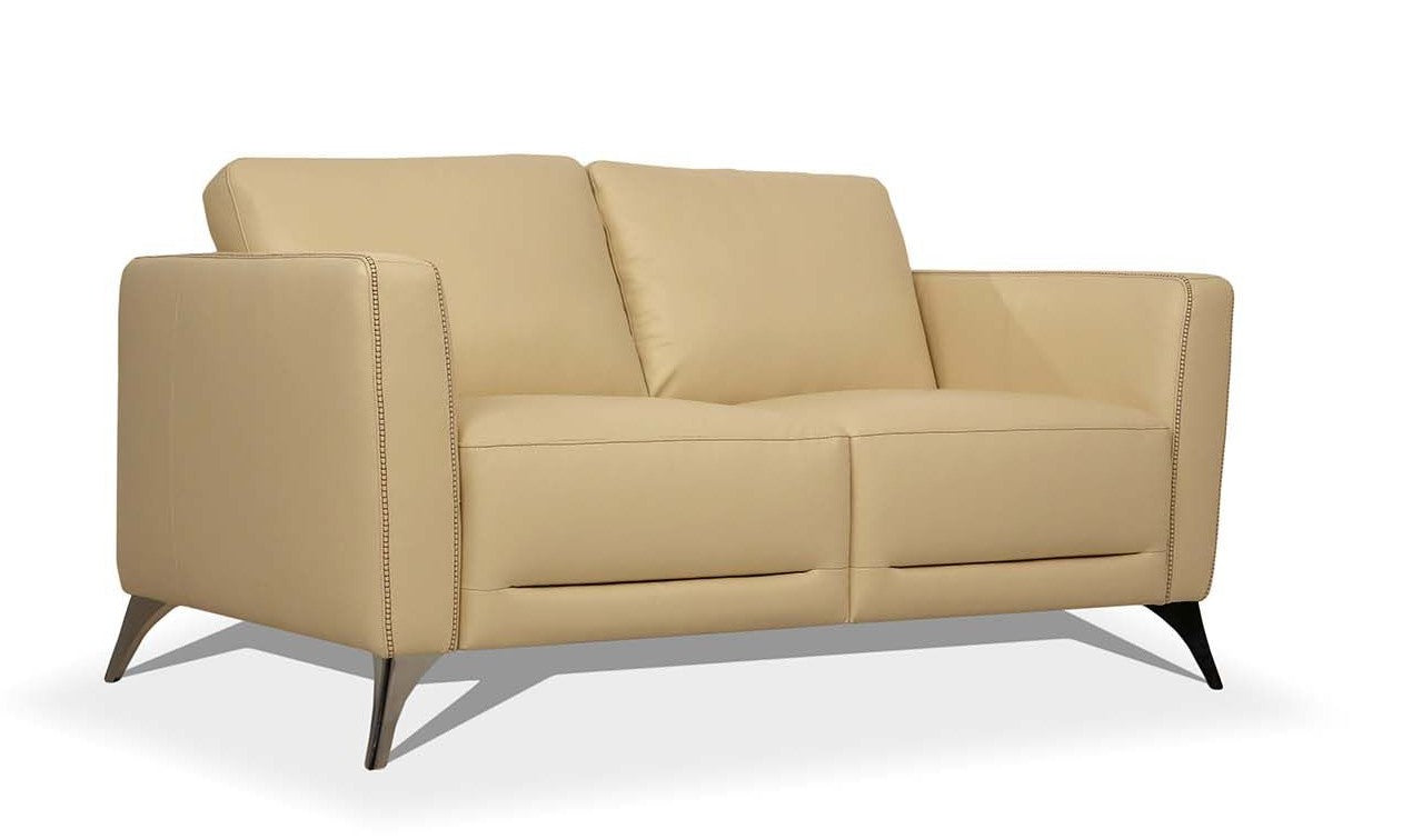Acme 55006 Orren ellis akinruntan malaga Mi Place modern cream top grain leather love seat