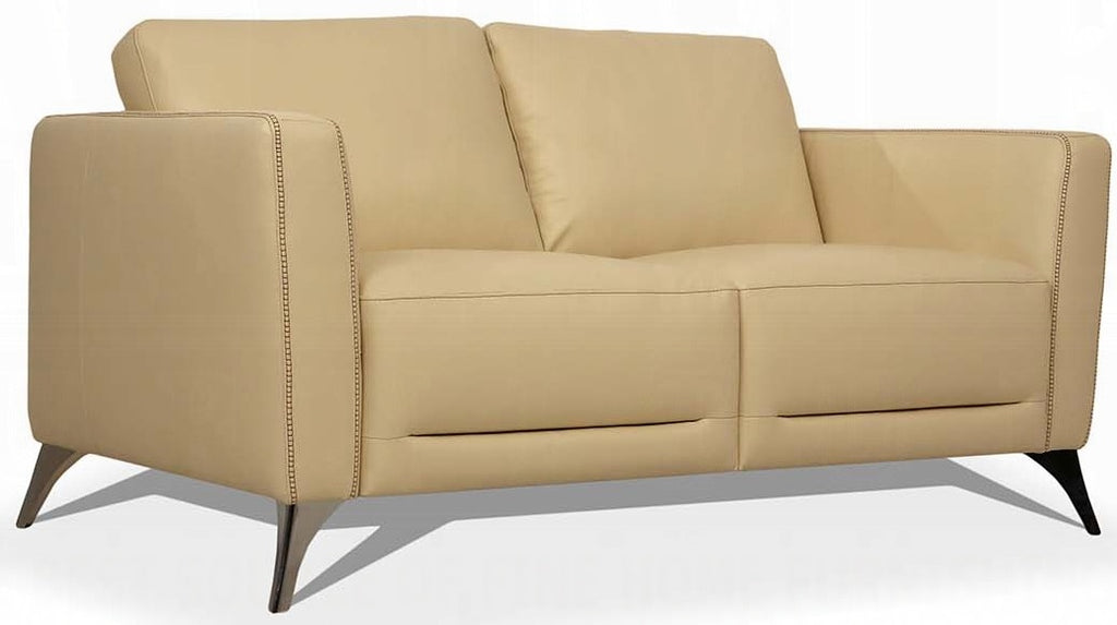 Acme 55005-06 2 pc Orren ellis akinruntan malaga Mi Place modern cream top grain leather sofa and love seat