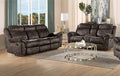 Acme 55020-21 2 pc Copper grove mudiyah zubaida 2 tone chocolate velvet sofa and love seat set recliner ends