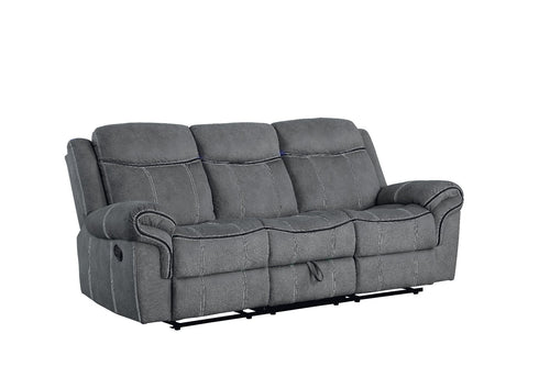 Acme 55025-26 2 pc Copper grove mudiyah zubaida 2 tone gray velvet sofa and love seat set recliner ends