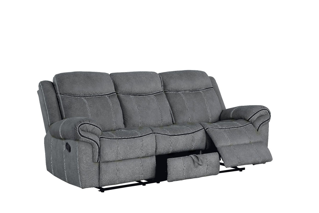 Acme 55025-26 2 pc Copper grove mudiyah zubaida 2 tone gray velvet sofa and love seat set recliner ends