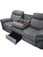 Acme 55025-26 2 pc Copper grove mudiyah zubaida 2 tone gray velvet sofa and love seat set recliner ends