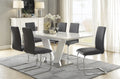 Homelegance Yannis 7-Piece High Gloss White Chrome Base Modern Dining Table Set – 5503-7PC