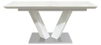 Homelegance Yannis 7-Piece High Gloss White Chrome Base Modern Dining Table Set – 5503-7PC