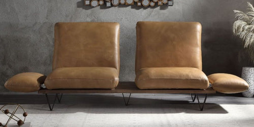 Acme 55065 Alcott hill bracken nareeh nutmeg top grain leather sofa with adjustable arms and swivel seats
