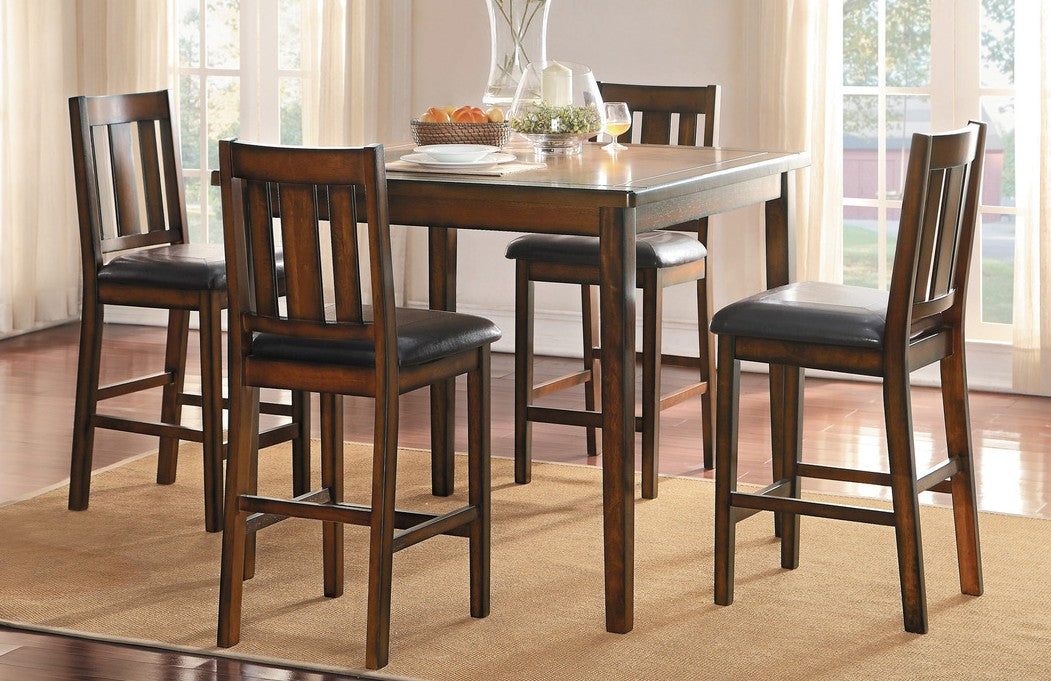 Homelegance 5511-36-5PC 5 pc Darby home co delmar espresso finish wood counter height dining table set