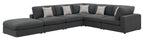 Coaster 551324 6 pc Latitude run artzt serene porch and den erin charcoal linen blend fabric modular sectional sofa