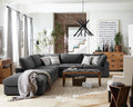 Coaster 551324 6 pc Latitude run artzt serene porch and den erin charcoal linen blend fabric modular sectional sofa