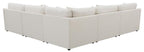 Coaster 551451 6 pc Hobson off white linen like fabric modular feather blend wrap sectional sofa