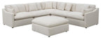 Coaster 551451 6 pc Hobson off white linen like fabric modular feather blend wrap sectional sofa