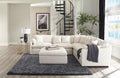 Coaster 551451 6 pc Hobson off white linen like fabric modular feather blend wrap sectional sofa
