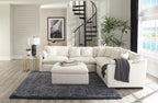Coaster 551451 6 pc Hobson off white linen like fabric modular feather blend wrap sectional sofa