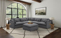 Coaster 551455 6 pc Hobson grey linen like fabric modular feather blend wrap sectional sofa