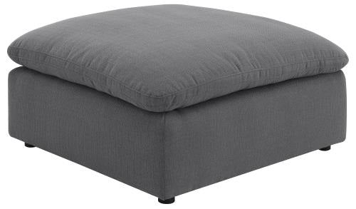 Coaster 551455 6 pc Hobson grey linen like fabric modular feather blend wrap sectional sofa