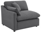 Coaster 551455 6 pc Hobson grey linen like fabric modular feather blend wrap sectional sofa