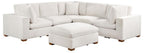 Coaster 551461 6 pc Lakeview soft durable ivory fabric modular sectional sofa track arms