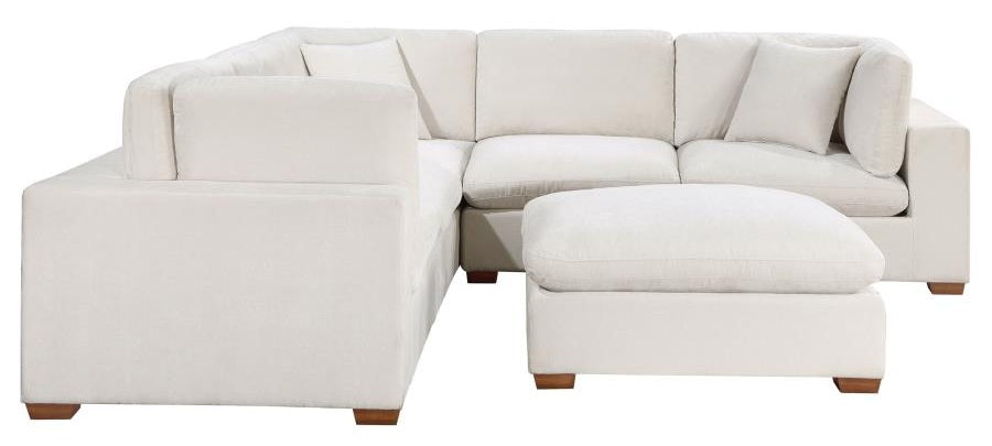 Coaster 551461 6 pc Lakeview ivory fabric modular full foam cushion sectional sofa