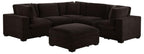Coaster 551464 6 pc Lakeview soft durable dark chocolate fabric modular sectional sofa track arms
