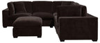Coaster 551464 6 pc Lakeview soft durable dark chocolate fabric modular sectional sofa track arms