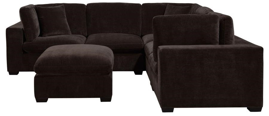 Coaster 551464 6 pc Lakeview soft durable dark chocolate fabric modular sectional sofa track arms