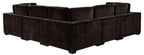 Coaster 551464 6 pc Lakeview soft durable dark chocolate fabric modular sectional sofa track arms