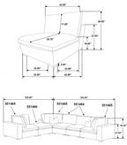 Coaster 551464 6 pc Lakeview soft durable dark chocolate fabric modular sectional sofa track arms