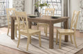 Homelegance 5516-66-MS 5 pc Canora grey Janina natural finish wood dining table set buttermilk color chairs