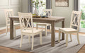 Homelegance 5516-66-WTS 5 pc Canora grey Janina natural finish wood dining table set white color chairs