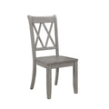Homelegance 5516-GYS Set of 2 Janina grey finish wood casual country style dining chairs double X back design