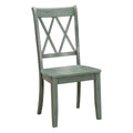 Homelegance 5516-TLS Set of 2 Janina teal finish wood casual country style dining chairs double X back design