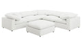 Coaster 551751-SETA 6 pc Raleigh ivory boucle fabric modular feather blend wrap sectional sofa