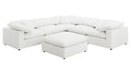 Coaster 551751-SETA 6 pc Raleigh ivory boucle fabric modular feather blend wrap sectional sofa
