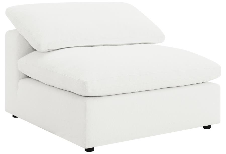 Coaster 551751-SETA 6 pc Raleigh ivory boucle fabric modular feather blend wrap sectional sofa
