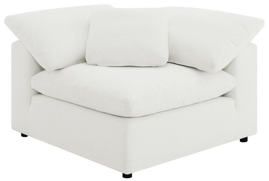 Coaster 551751-SETA 6 pc Raleigh ivory boucle fabric modular feather blend wrap sectional sofa