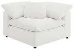 Coaster 551751-SETA 6 pc Raleigh ivory boucle fabric modular feather blend wrap sectional sofa
