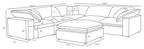 Coaster 551751-SETA 6 pc Raleigh ivory boucle fabric modular feather blend wrap sectional sofa