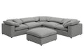 Coaster 551754-SETA 6 pc Raleigh grey boucle fabric modular feather blend wrap sectional sofa