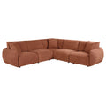 551891-SETA 5 pc elysia coral chenille fabric modular sectional sofa